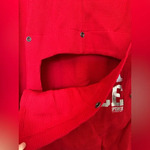 NWT 2010 Vintage PINK Victoria’s Secret Thermal Onesie Back Flap Holiday Rare - Picture 13 of 16